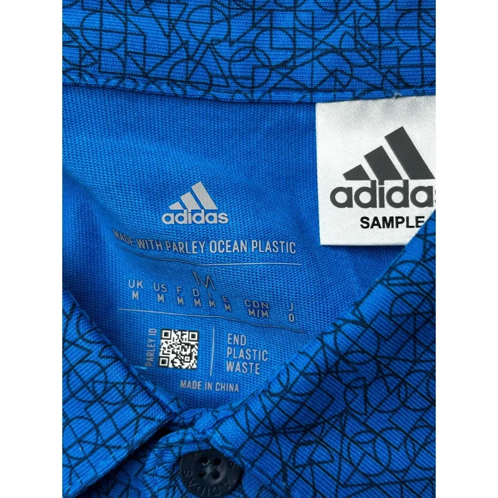Adidas Golf Polo Shirt Mens Medium Blue Parley Performance NWT Golf Polo